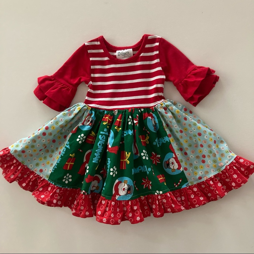 Momi Boutique Baby Girl Holiday Christmas Dress Frosty The Snowman